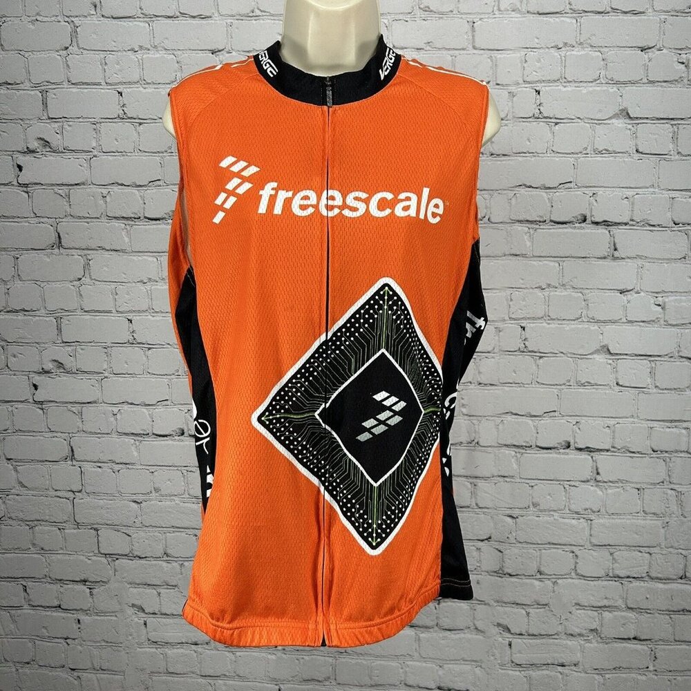 Verge Elite Orange Freescale Sleeveless Zip Up Bicycle Jersey Women’s Size 3XL